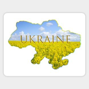 Ukrainian map with national colors. Magnet